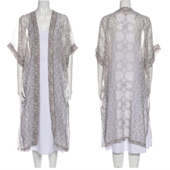 Rachel Zoe Grey Snake Print Sheer Long Kimono Duster
Swim Cover Up - One Size - Picture 1 of 4